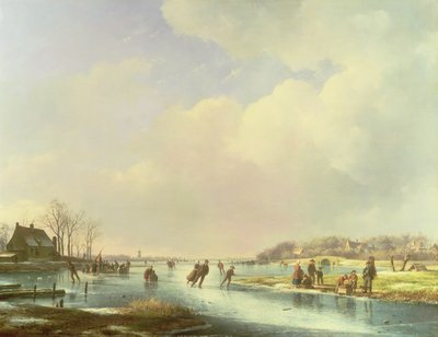 Winterszene von Andreas Schelfhout